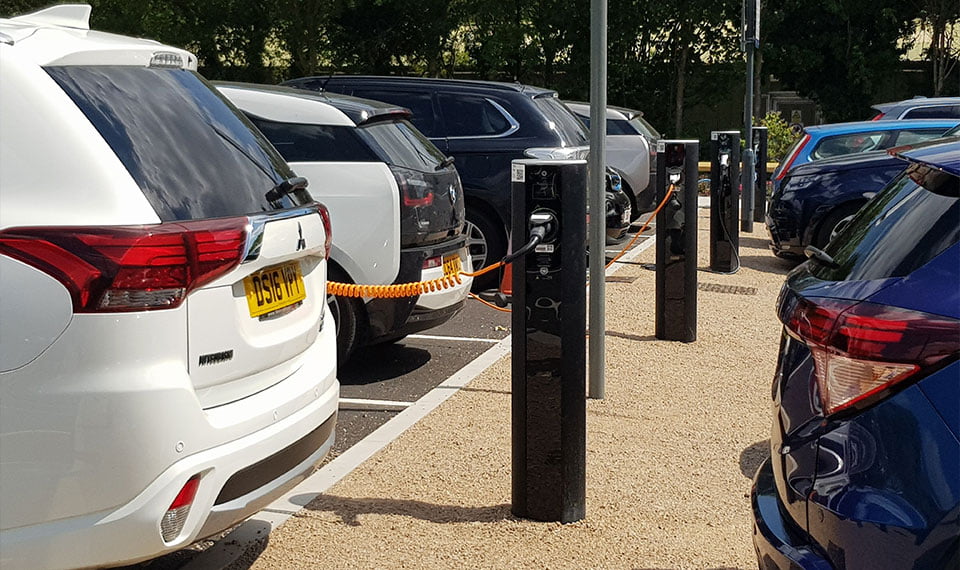 electric vehicle chargers at an University