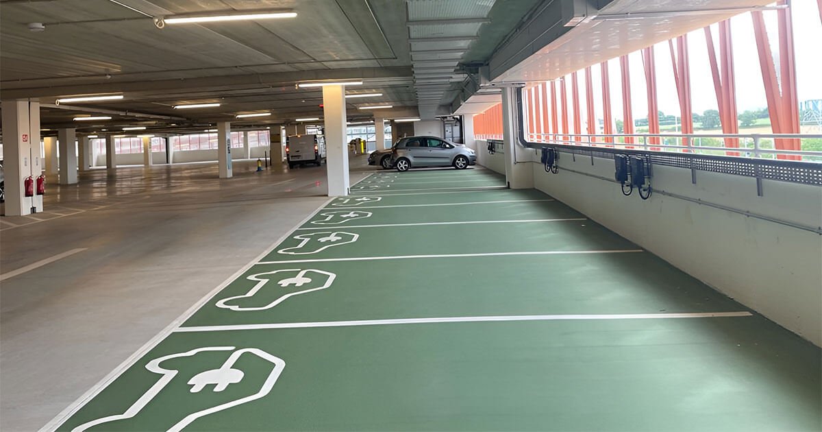 The Crossings carpark with new EV charging facilities