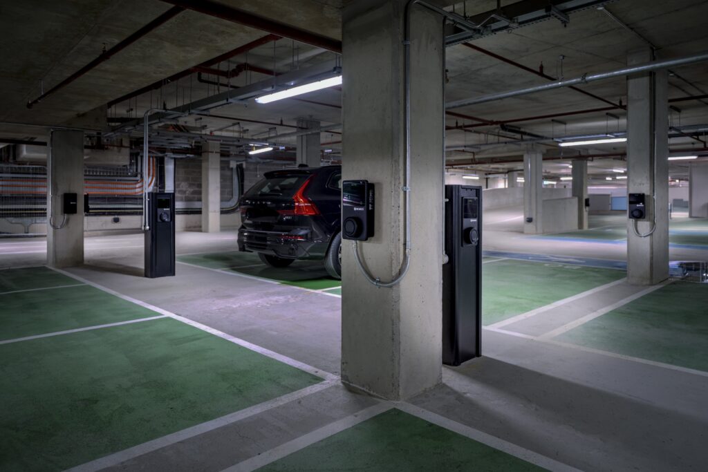 Nine Elms parking garage with EV charger | Sevadis