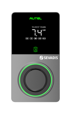 Sevadis – MaxiCharger – Gen2 – Smart Digital AC 7kW : 22kW – Digital Screen – Front Sevadis - MaxiCharger - Gen2 - Smart Digital AC 7kW : 22kW - Digital Screen - Front